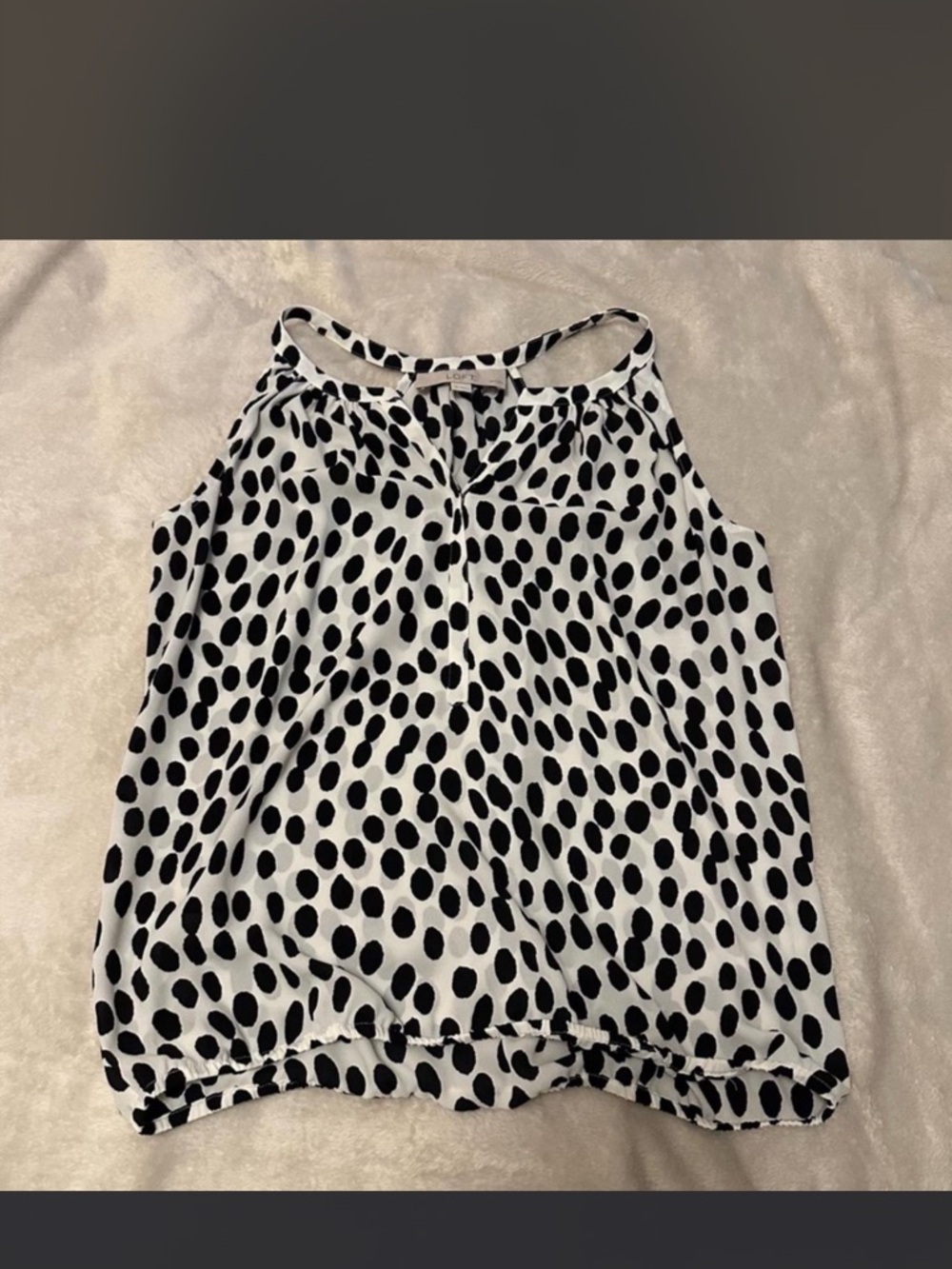 loft polka dot blouse with v-neck
